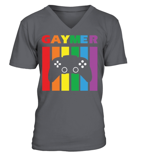 Gay Computer Gaymer Geek Pride V-Neck T-shirt