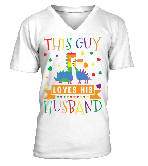 This Guy Loves His Husband V-Neck T-shirt