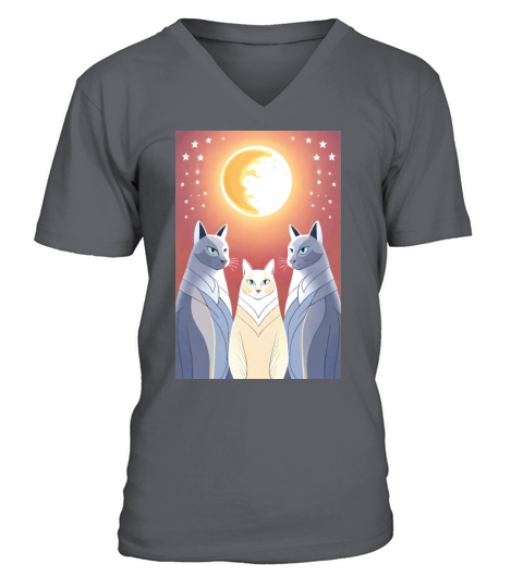 triple thurston moon cats V-Neck T-shirt