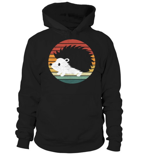 Hedgehog Lover - Vintage Retro Sunset Hedgehog Hoodie Unisex