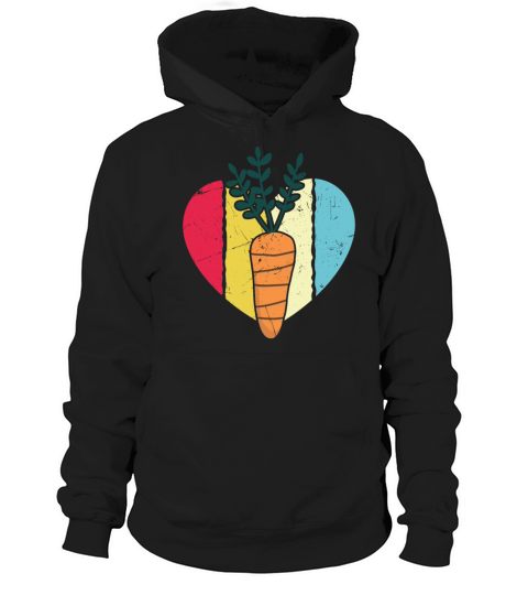 Vintage Carrot Heart Distressed Hoodie Unisex