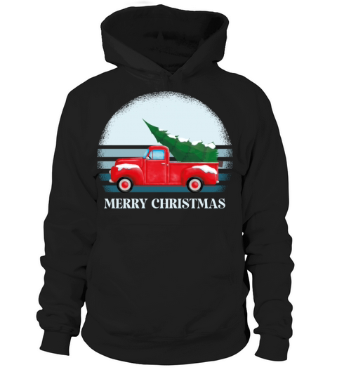 Vintage Wagon Christmas Pickup Truck Retro Hoodie Unisex