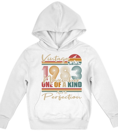 40th birthday november 1983 vintage 1983 Kids Hoodie