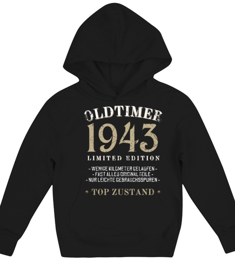 80th Birthday Vintage 1943 Kids Hoodie