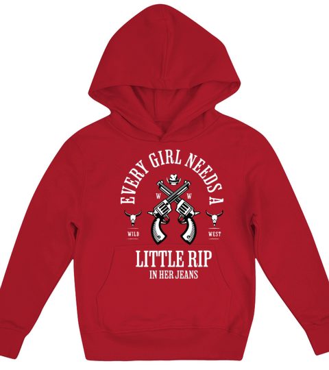 Every Girl Needs A Little Rip In Her Jeans retro Kids Hoodie