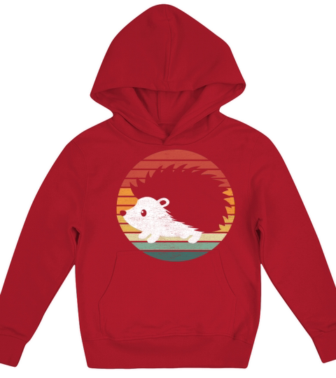 Hedgehog Lover - Vintage Retro Sunset Hedgehog Kids Hoodie