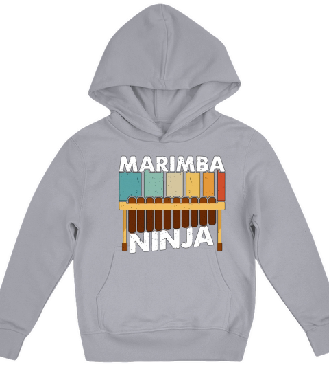 Marimba Ninja Retro Vibraphone Marimba Player Kids Hoodie