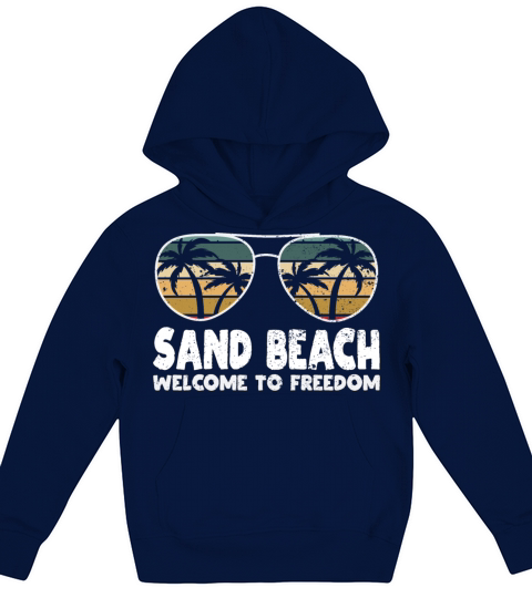 Sand Beach Welcome to Freedom Vacation Sayings Tri Kids Hoodie