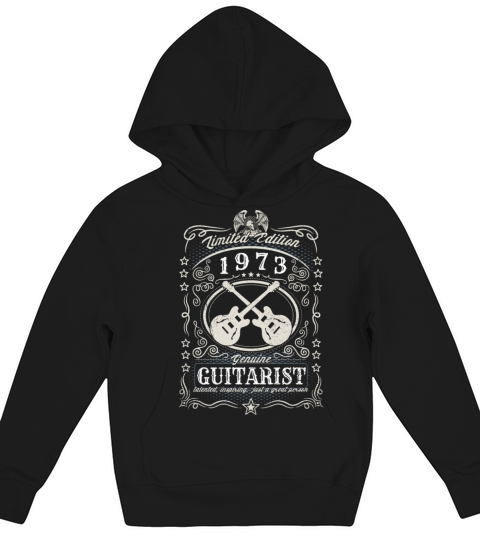 Vintage 1973 Guitarist Birthday Gift Guitar Player Kids Hoodie