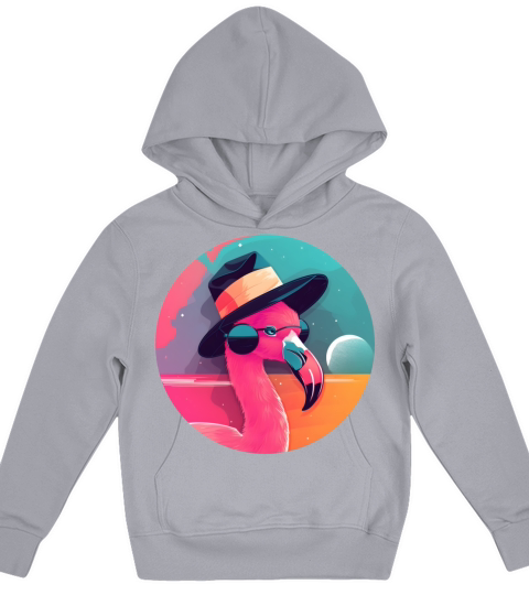 Vintage 80s 90s Nostalgic Flamingo Lovers Kids Hoodie