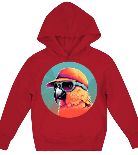 Vintage 80s 90s Nostalgic Parrot Lovers Kids Hoodie