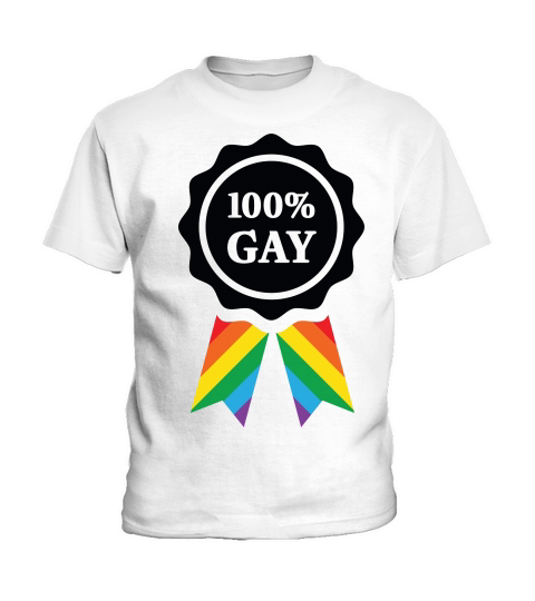 100% Gay Badge Kids T-Shirt
