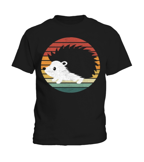 Hedgehog Lover - Vintage Retro Sunset Hedgehog Kids T-Shirt
