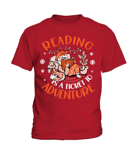 Reading Is A Ticket To Adventure Bookworm Book Kids T-Shirt