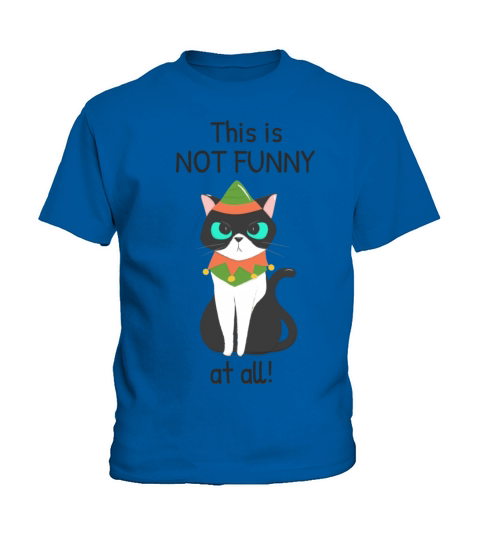 This Is Not Funny At All Funny Annoyed Cat Kids T-Shirt