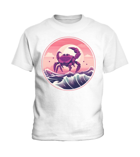 Vintage 80s 90s Nostalgic Crab Lovers Kids T-Shirt