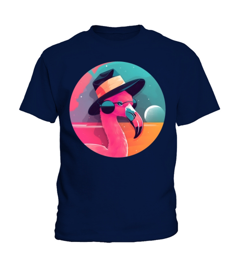 Vintage 80s 90s Nostalgic Flamingo Lovers Kids T-Shirt