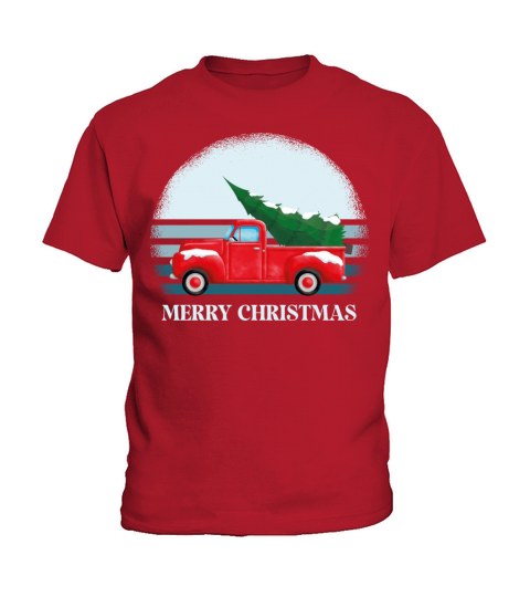 Vintage Wagon Christmas Pickup Truck Retro Kids T-Shirt