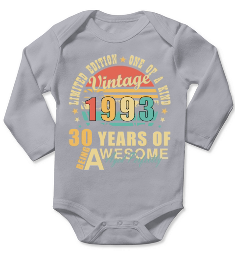 30th birthday born 1993 Best of 1993 30 years Long Sleeve Baby One-Piece