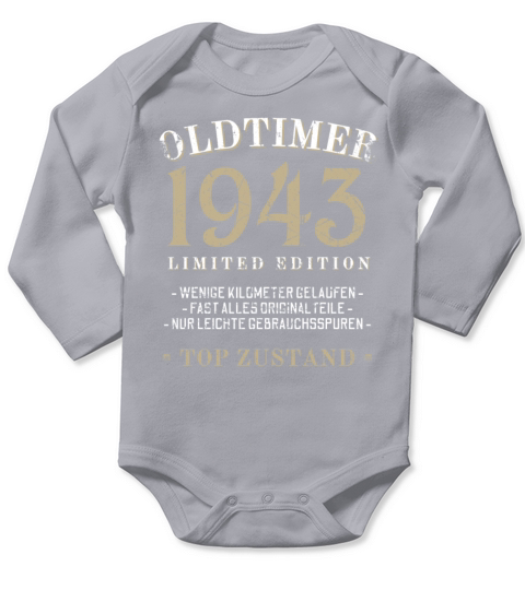 80th Birthday Vintage 1943 Long Sleeve Baby One-Piece