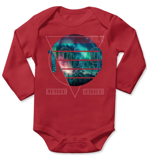 Limited Edition 1979 July Birthday Polar Lights Long Sleeve Baby One-Piece