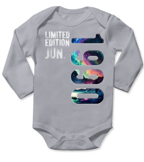 Limited Edition 1990 June Birthday Polar Lights Long Sleeve Baby One-Piece