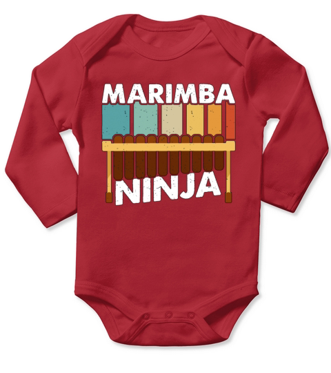Marimba Ninja Retro Vibraphone Marimba Player Long Sleeve Baby One-Piece