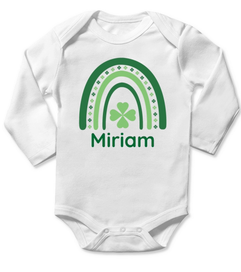 Miriam Clover Charm Boho Rainbow Long Sleeve Baby One-Piece
