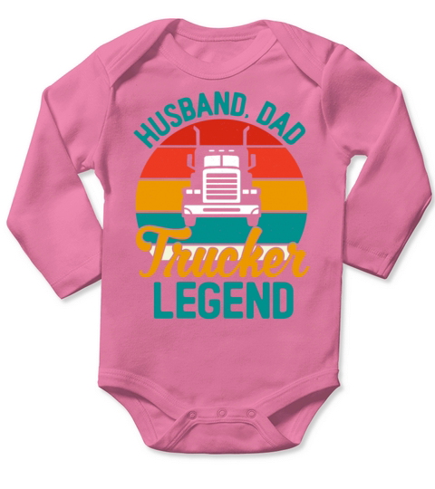 Retro Vintage Trucker Dad Long Sleeve Baby One-Piece