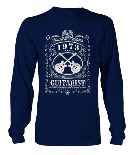 Vintage 1973 Guitarist Birthday Gift Guitar Player Long sleeved Unisex