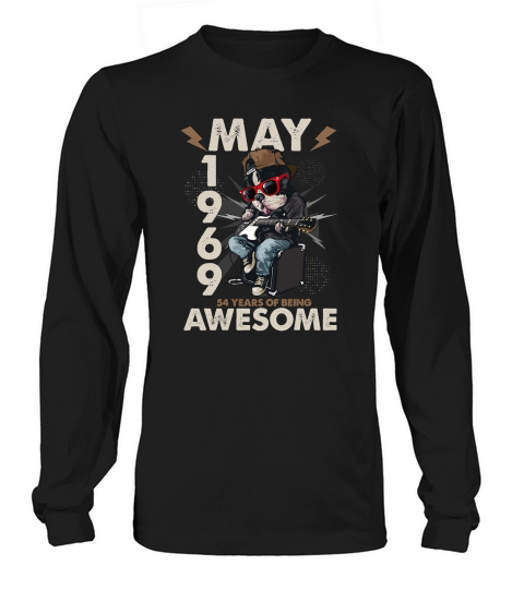 Vintage 54th Birthday Decorations May 1969 54 Years Old Mens Long sleeved Unisex