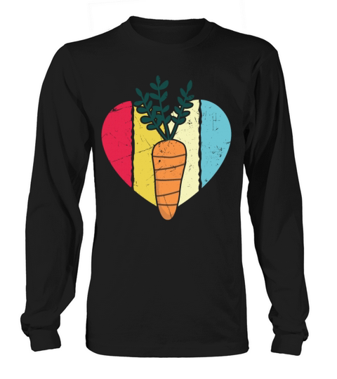 Vintage Carrot Heart Distressed Long sleeved Unisex