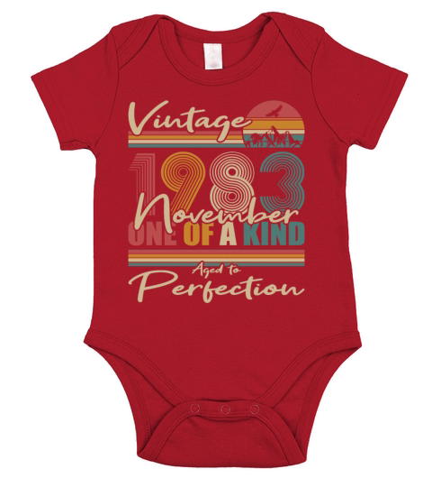 40th birthday november 1983 vintage 1983 Short Sleeve Baby One-Piece