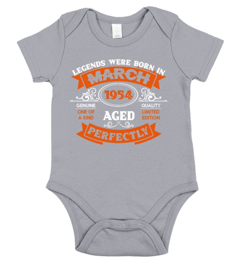Legends Were Born In March 1954 Birthday Short Sleeve Baby One-Piece
