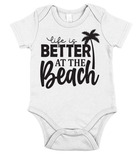 Life is better at the Beach Short Sleeve Baby One-Piece
