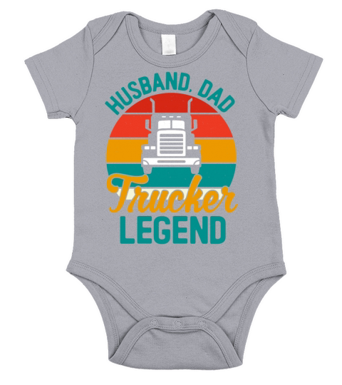 Retro Vintage Trucker Dad Short Sleeve Baby One-Piece