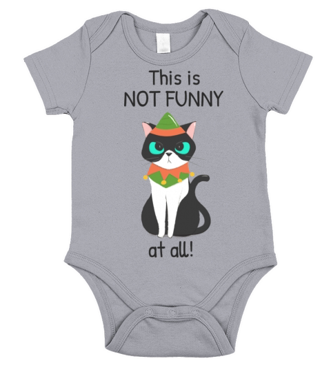 This Is Not Funny At All Funny Annoyed Cat Short Sleeve Baby One-Piece