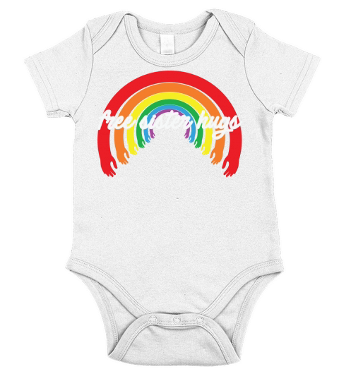 Womens Free Sister Hugs LGBT Short Sleeve Baby One-Piece
