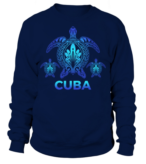 Vintage Cuba Ocean Blue Sea Turtle Souvenirs Sweatshirt Unisex