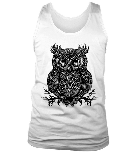 Vintage Owl With Big Eyes Tank Top Unisex
