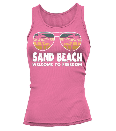Sand Beach Welcome to Freedom Vacation Sayings Tri Tank top Woman