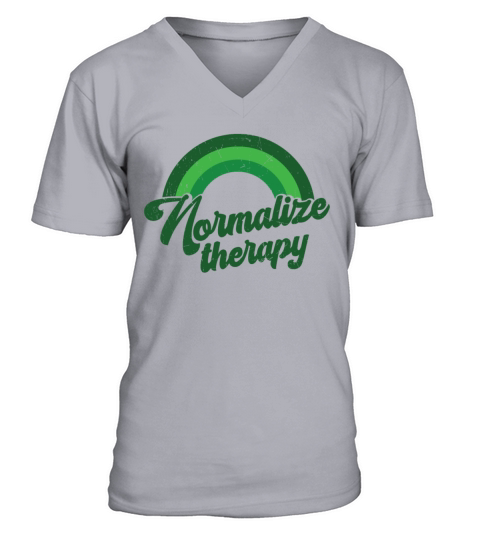 Rainbow Mental Health Normalize Therapy V-Neck T-shirt