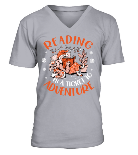 Reading Is A Ticket To Adventure Bookworm Book V-Neck T-shirt