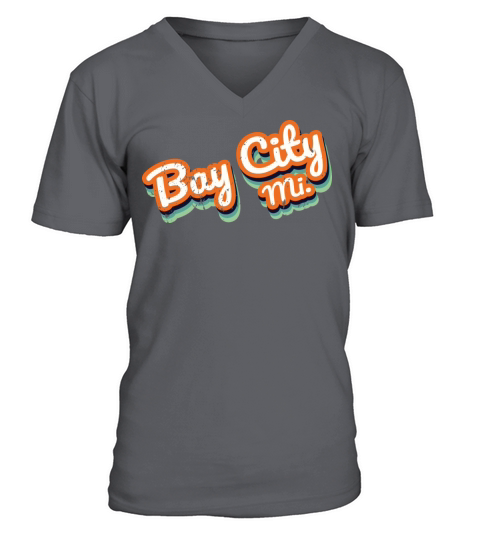 Retro Vintage Bay City Mi V-Neck T-shirt