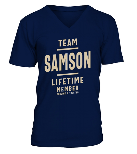 Team Samson Lifetime Member - Name Samson V-Neck T-shirt