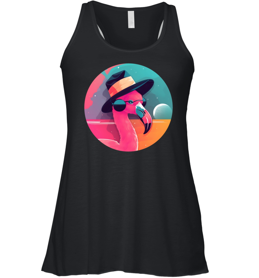 Vintage 80s 90s Nostalgic Flamingo Lovers Women's Flowy Tank Top