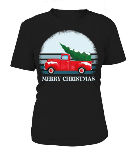 Vintage Wagon Christmas Pickup Truck Retro Women's T-Shirt