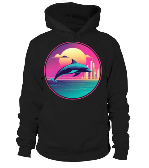 80s 90s Dolphin Lovers Vintage Hoodie Unisex