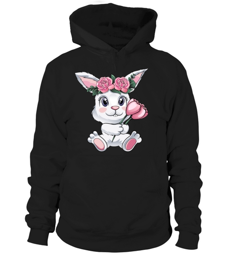 Baby Easter Bunny with Flowers cute Easter Egg Hoodie Unisex