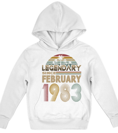 40th birthday february 1983 legendary since 1983 Kids Hoodie